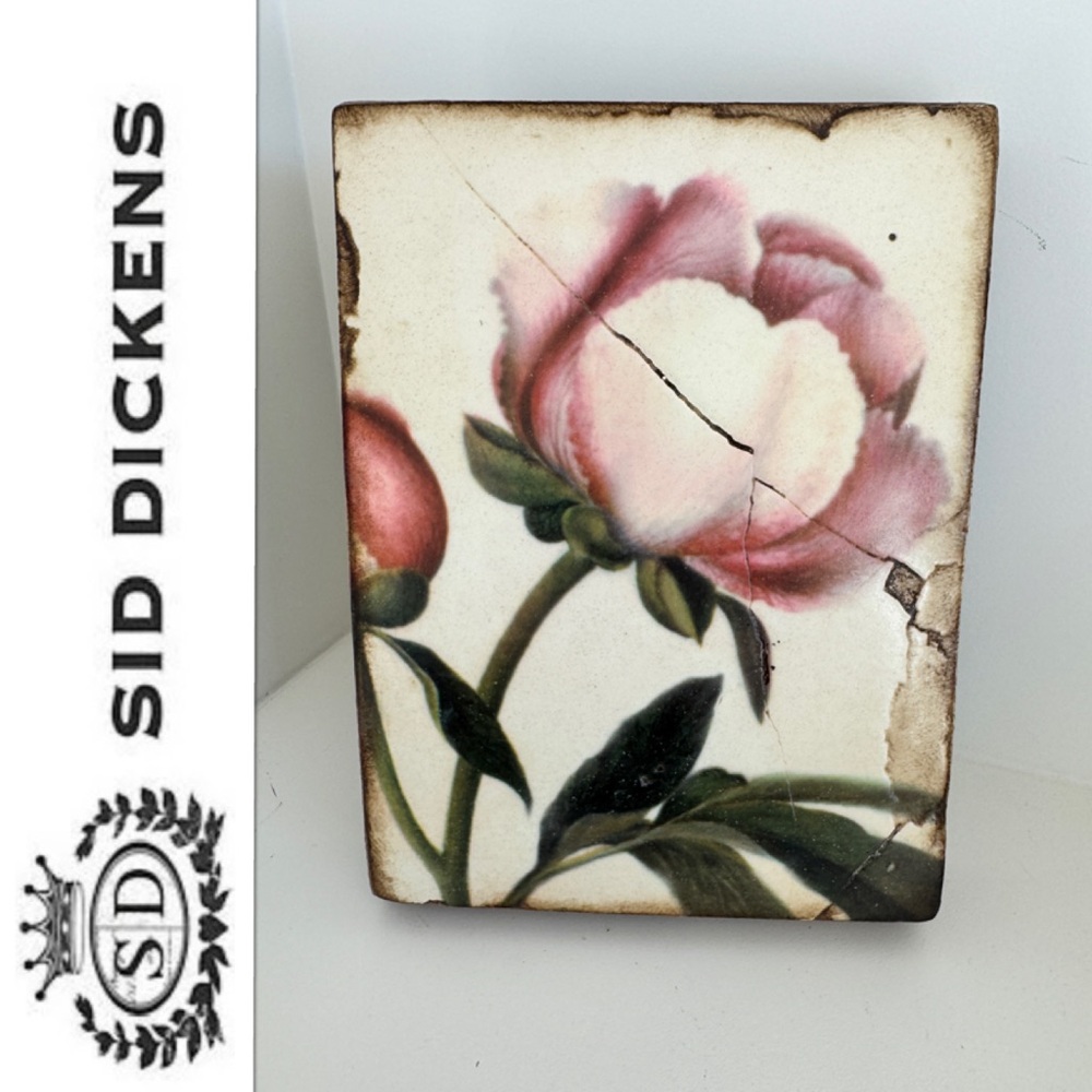 Sid Dickens T-148 MYSTIC BLOOM Pink and Green Floral Tile